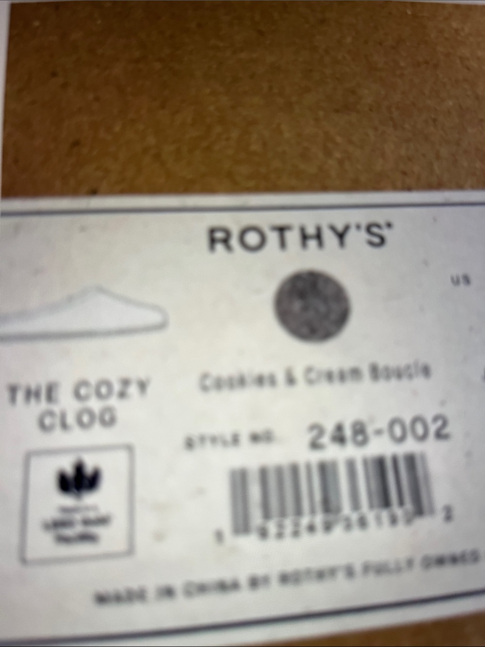 Rothy’s The Cozy Clog Cookies & Cream Boucle - Picture 5 of 5